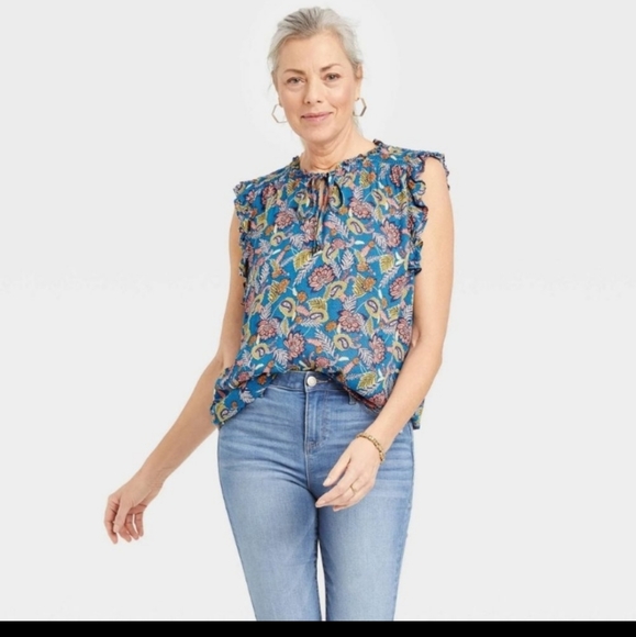 NWT Knox Rose Flutter Sleeve Flowy Floral Top Size XXL - Picture 3 of 13